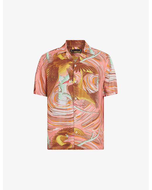 AllSaints Multicolor Matsuri Graphic-print Woven Shirt X for men