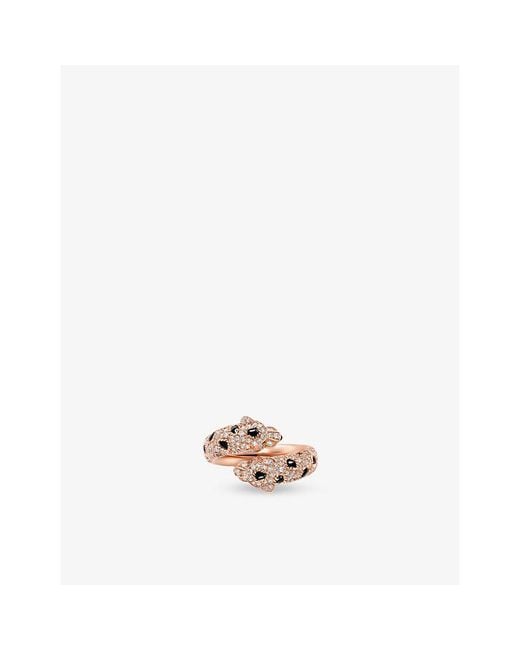 Cartier White Panthère De 18Ct Rose- 0.3Ct Onyx, Emerald And 0.92Ct Brilliant-Cut Diamond Ring