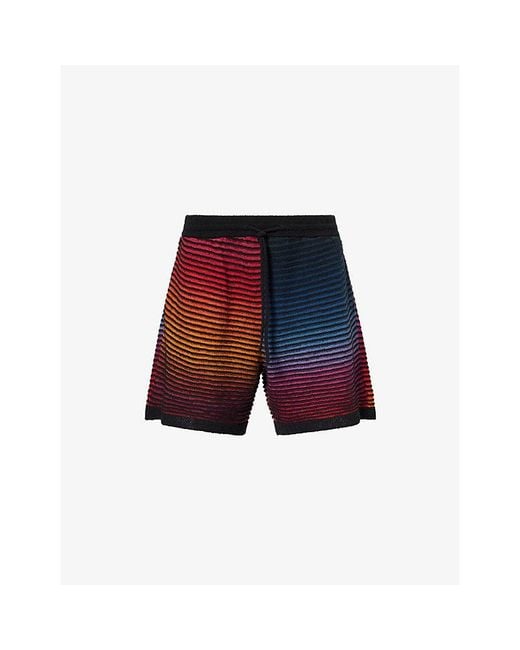 Loewe White X Paula's Ibiza Striped Cotton-Knit Shorts for men