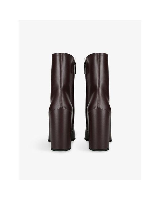 Alaïa Brown Square-Toe Leather Heeled Boots