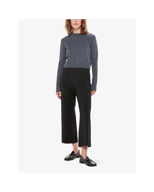 Whistles Black Camilla Wide-leg High-rise Stretch-woven Trousers