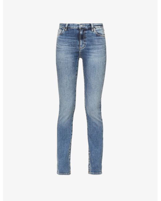 AG Jeans Mari High-rise Straight-leg Stretch-denim Jeans in Blue | Lyst