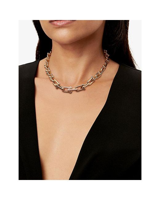 Tiffany & Co Metallic Tiffany Hardwear 18Ct- And 3.19Ct Diamond Necklace