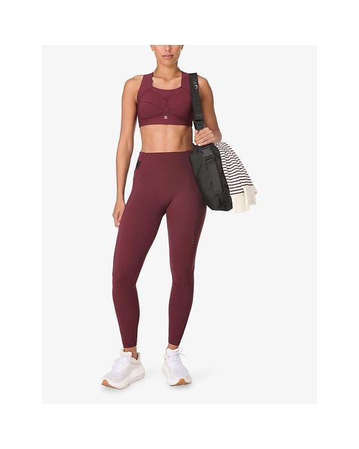 Sweaty Betty Red Runners 7/8 High-Rise Stretch-Jersey Leggings