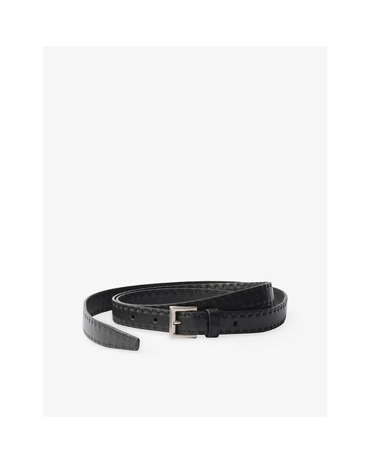 Prada Black Antiqued Leather Belt for men