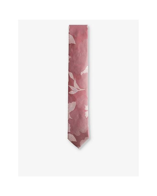 Ted Baker Pink Spikes Floral-print Silk Tie for men