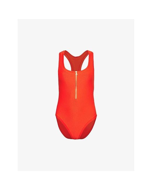 Heidi Klein Red Core Scoop-neck Stretch Recycled-polyamide Swimsuit