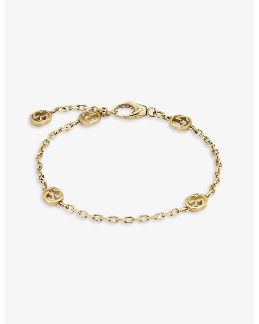 Gucci Interlocking GG 18ct Yellow-gold Bracelet in Metallic | Lyst