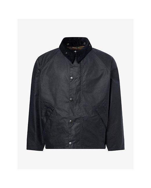 Barbour Black Transport Waxed-Cotton Jacket for men