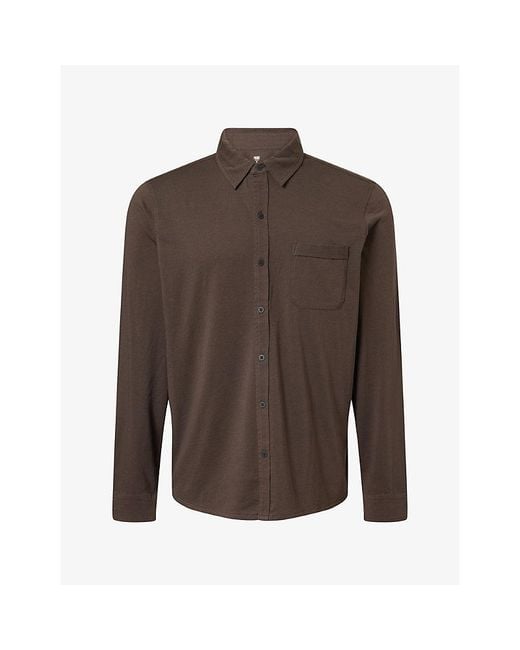 PAIGE Brown Cosgrove Patch-Pocket Cotton Shirt for men