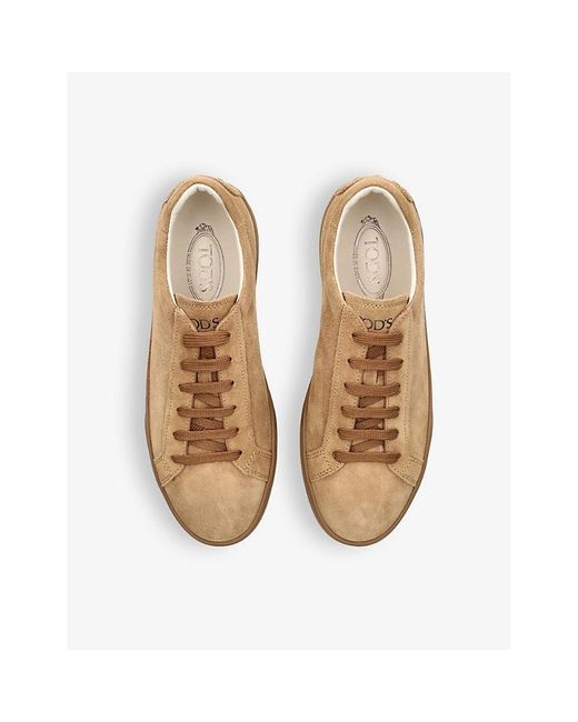 Tod's Natural Allacciata Cassetta Suede Low-top Trainers for men