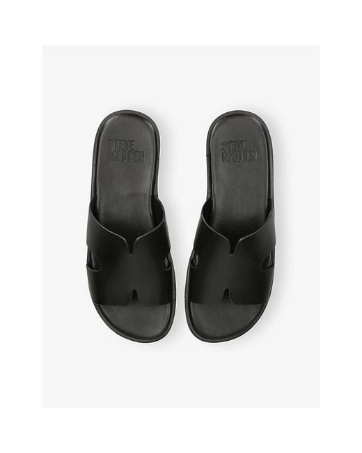 Steve Madden Black Laincaster Leather Sandals for men