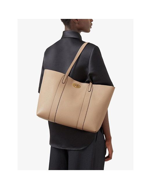 Mulberry Bayswater Leather Tote Bag in Natural | Lyst