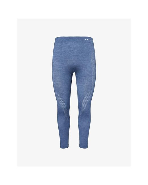 Falke Blue Long Wool-Tech Tights for men