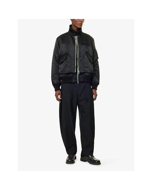 Sacai Black Bomber-Style Twill Jacket for men