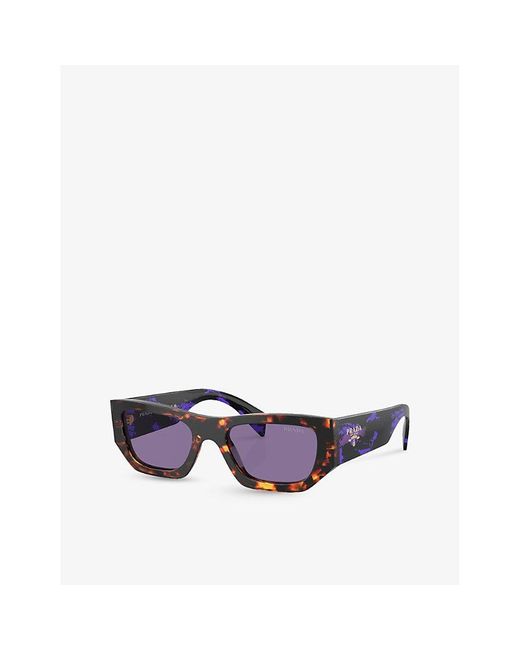 Prada Purple Pr A01s Pillow-frame Acetate Sunglasses