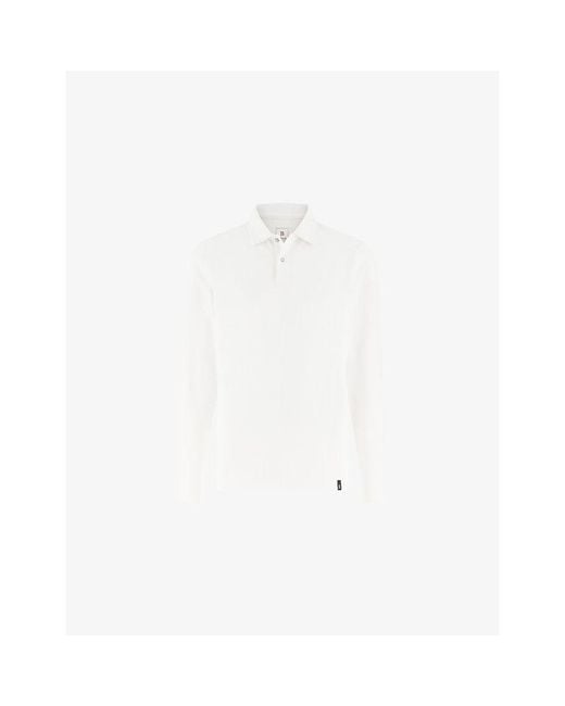 Boggi White S-Cafè Regular-Fit Stretch Cotton-Piqué Polo Shirt for men