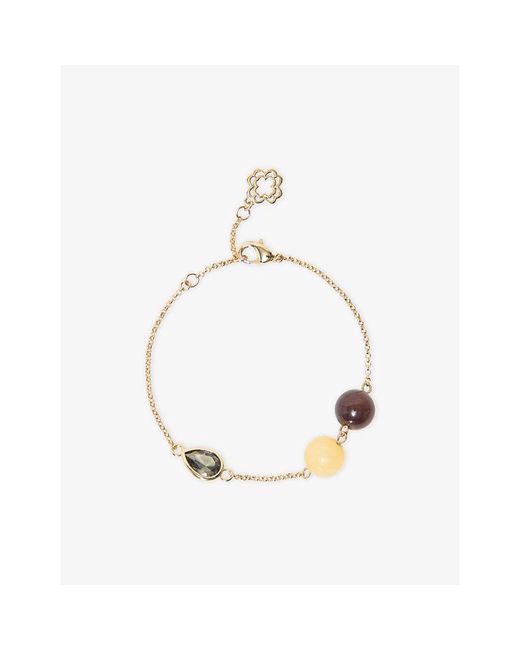 Maje Metallic Crystal-Embellished-Toned Brass Bracelet