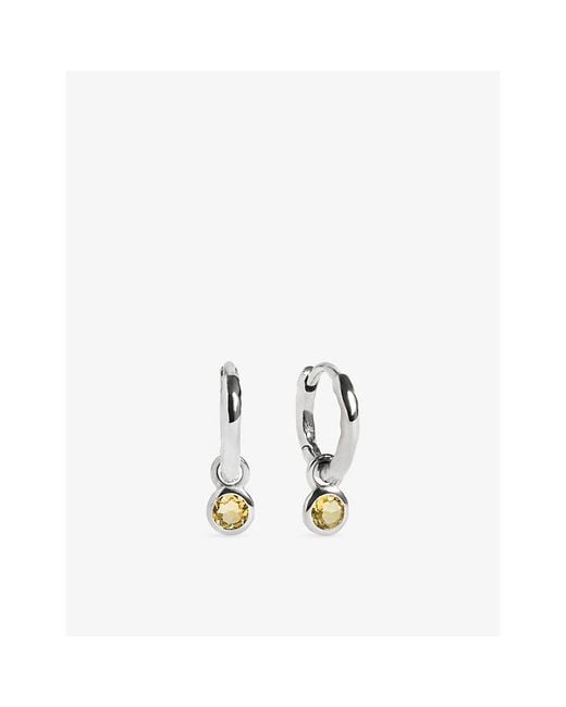 Monica Vinader Metallic November Birthstone Sterling- And Citrine Huggie Earrings