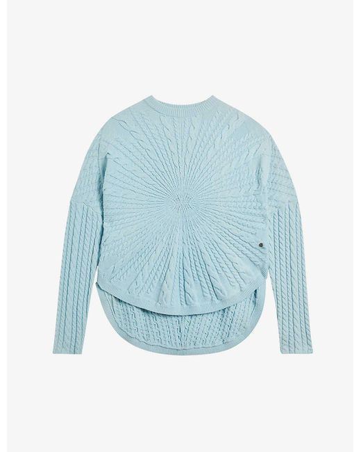 Ted Baker Kimila Circular Cable-knit Wool And Recycled-polyamide Blend ...