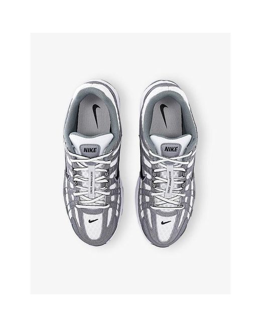 Nike White P-6000 Suede And Mesh Trainers for men