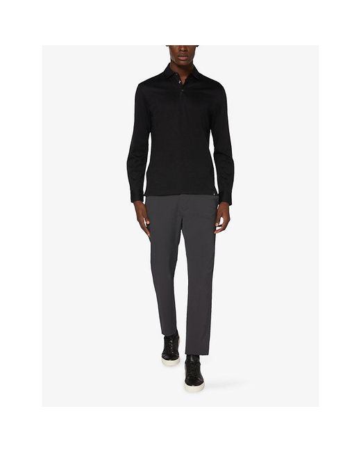 Boggi Black Btech Performance Slim-Leg Stretch-Woven Trousers for men