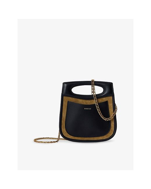 Soeur Black Cheri Mini Suede And Leather Top-Handle Bag