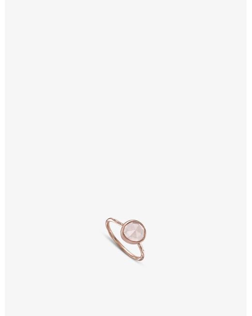 Monica Vinader Pink Siren Recycled 18ct Rose Gold-plated Vermeil On Sterling Silver And Rose Quartz Ring