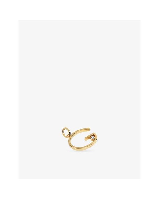 Monica Vinader Metallic Initial G Solitaire Lab-Grown Diamond And 18Ct Vermeil Pendant Charm