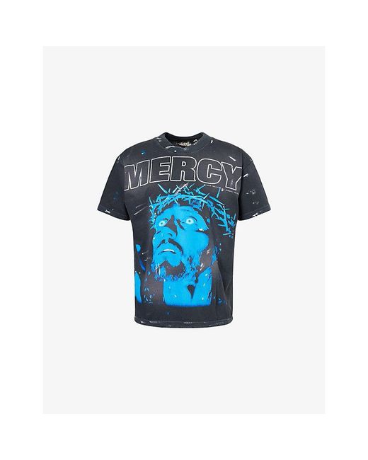 HELLSTAR Blue Mercy Graphic-Print Cotton-Jersey T-Shirt for men
