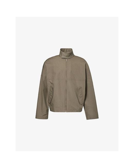Bottega Veneta Natural Intrecciato Collar Cotton Blouson Jacket for men