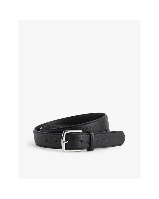 Polo Ralph Lauren Black Logo-engraved Leather Belt for men