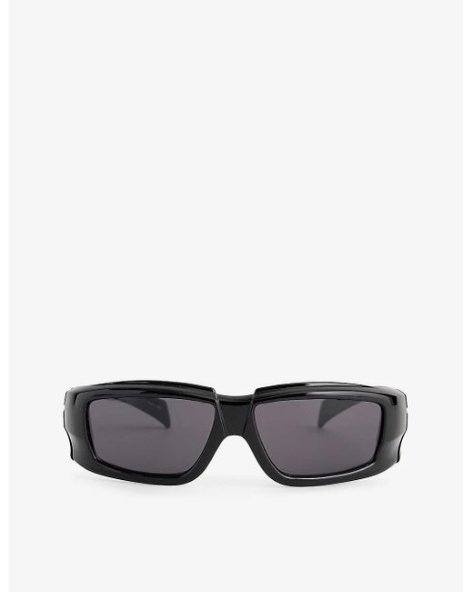 Rick Owens Gray Rectangular-frame Acetate Sunglasses for men