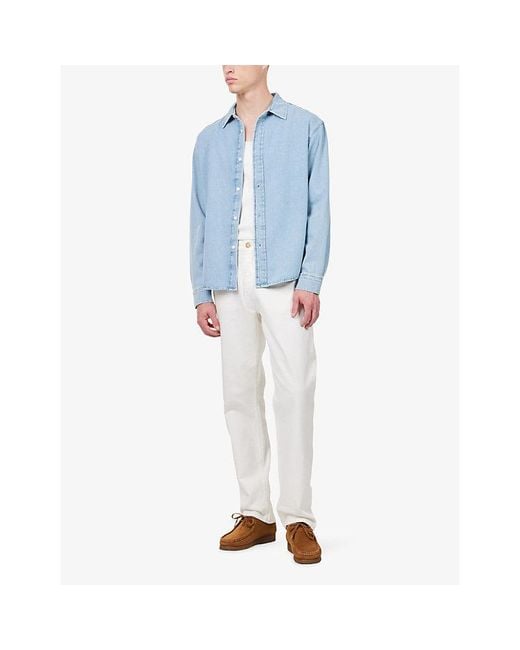 FRAME Blue Classic Denim Shirt for men