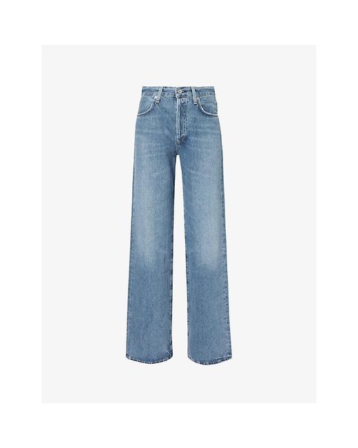 Citizens of Humanity Blue Annina Wide-leg Mid-rise Recycled-denim Jeans