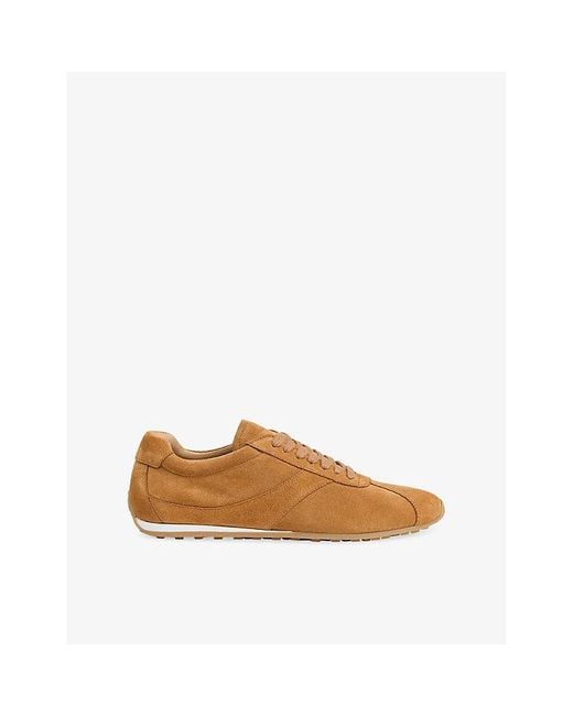 Whistles Brown Panelled Suede Trainers