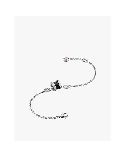 BVLGARI Metallic Save The Children Sterling- And Ceramic Chain Bracelet