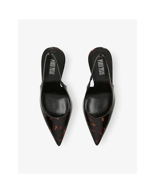 Paris Texas Black Lidia Slingback 105 Patent Leather Heels