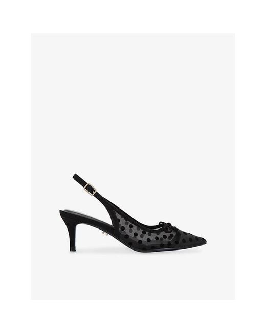 Carvela Kurt Geiger Black Positano Vinyl Mesh Kitten Heels
