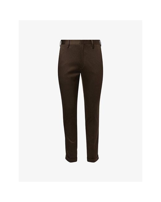 Paul Smith Brown Slim-Fit Stretch-Cotton Chino Trousers for men