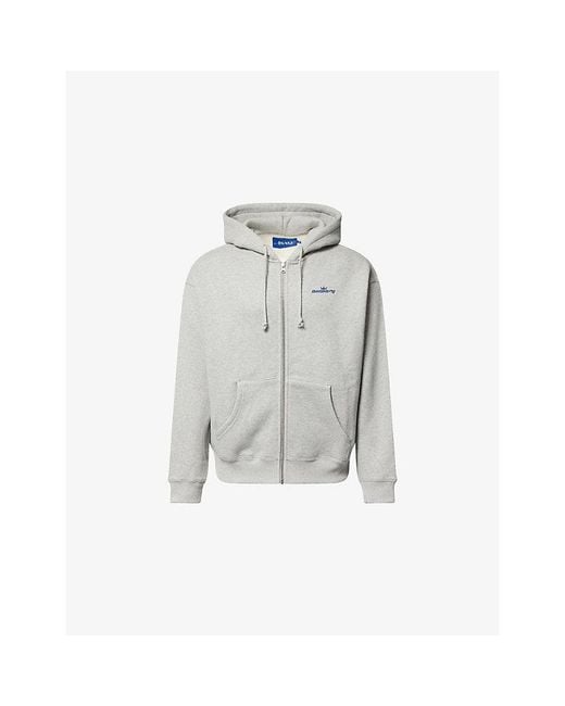 AWAKE NY Gray Crown Logo Relaxed-Fit Cotton-Jersey Hoodie for men