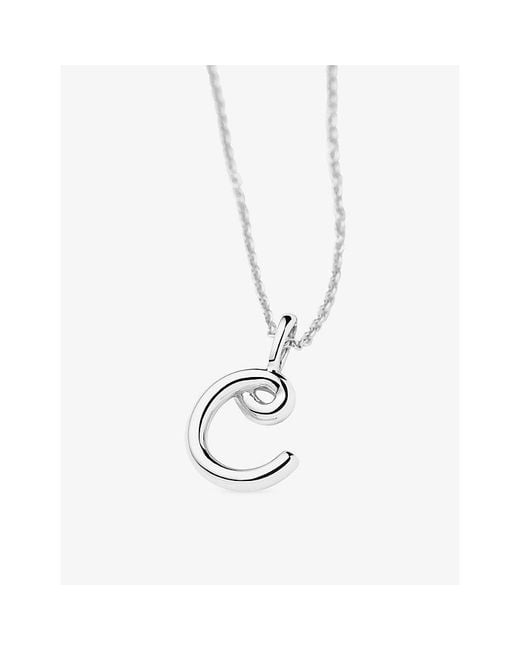 Missoma Metallic Curly Molten Mini Initial C Sterling Necklace