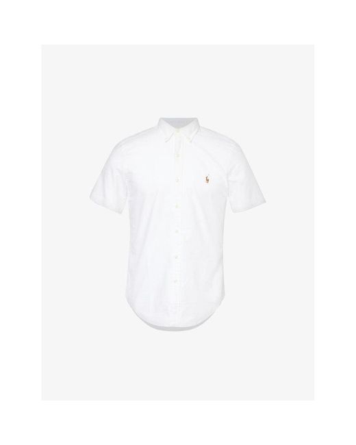 Polo Ralph Lauren White Logo-embroidered Cotton-oxford Shirt for men