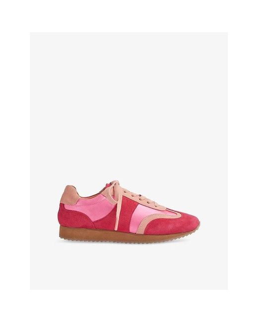 L.K.Bennett Pink Sport Suede And Textile Low-Top Trainers