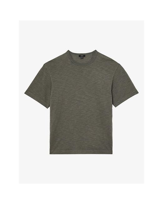 Reiss Green Huxley Crewneck Relaxed-Fit Cotton T-Shirt for men