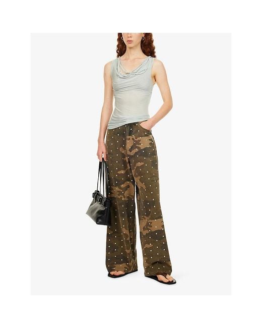 Jaded London Natural Stud Xl Colossus Cotton Trousers