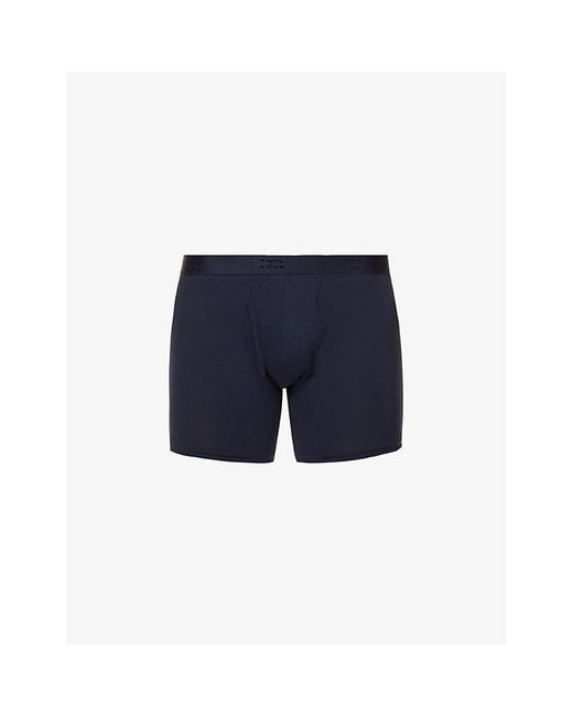 Derek Rose Blue Jack Mid-Rise Stretch-Cotton Trunks for men