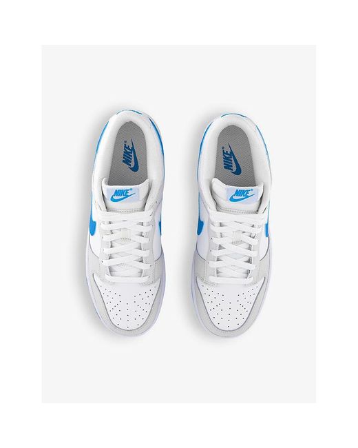 Nike Blue Dunk Low Panelled Leather Low-top Trainers for men