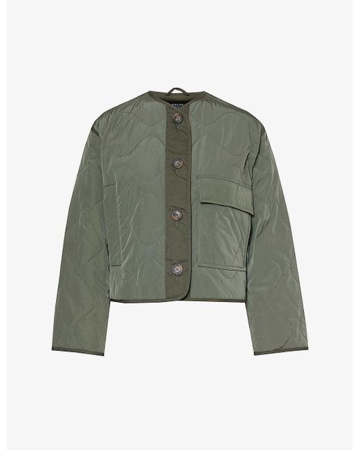 Weekend by Maxmara Green Umberta Patch-pocket Quilted Shell Jacket
