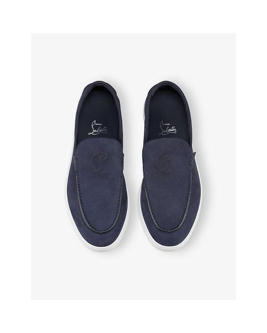 Christian Louboutin Blue Moonboat Suede Loafers for men